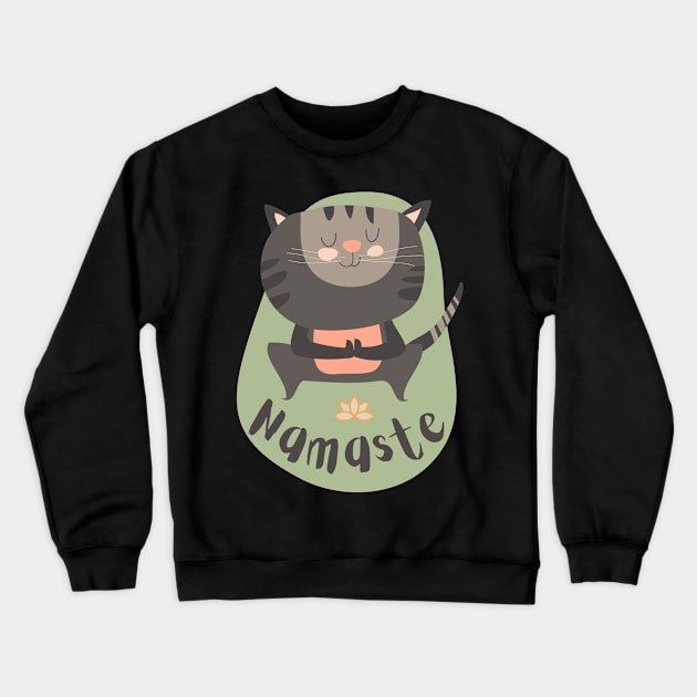 Cute Cat Yoga Poses Crewneck Sweatshirt by DMRStudio